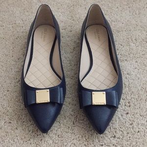 New Cole Haan Tali Bow Skimmer Flat 9.5 navy